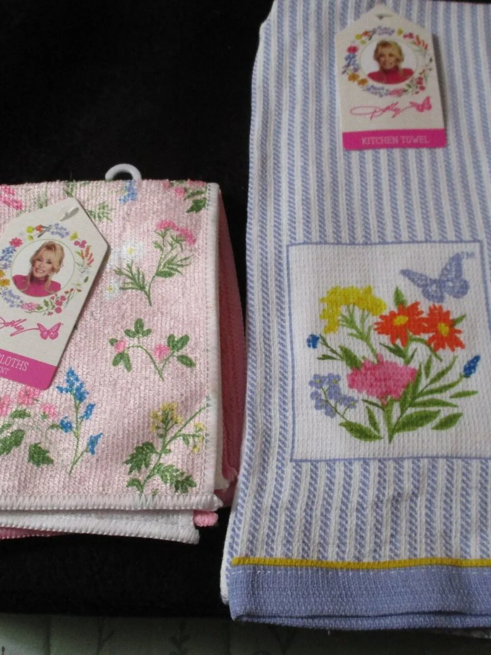 Lot of Two DG Dolly Parton Dish Cloth & Kitchen Towel NWT